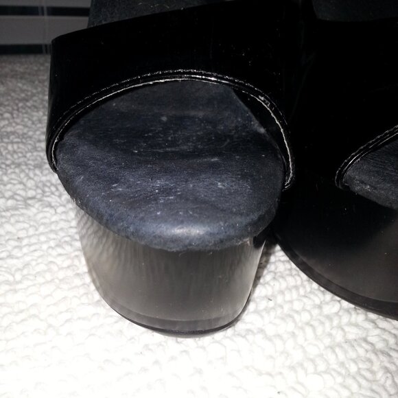 Black Two Strap Seychelle Dancer high heels worn - Picture 5 of 13